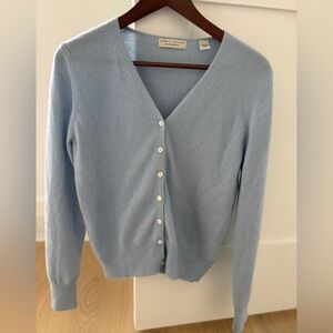 Light Blue V-Neck Cardigan Cashmere Sweater